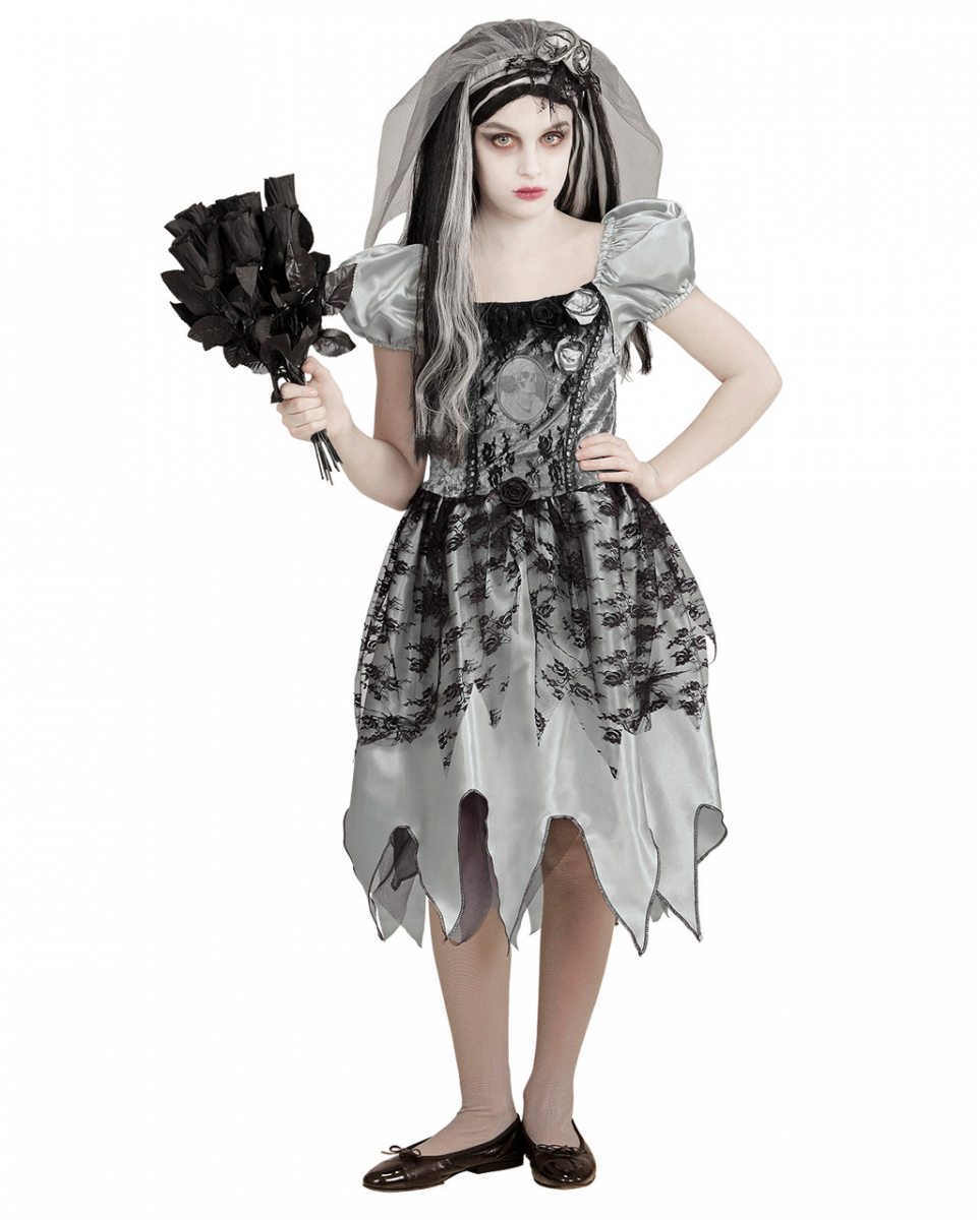 Schwarze Witwe Mädchenkostüm  Gothic Kinderkostüm L von Karneval Universe