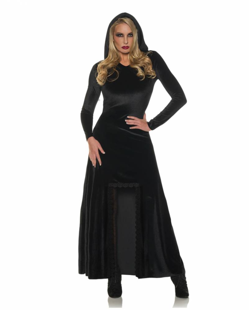 Schwarze Zauberin Kostüm  Fantasy-Kleid XL von Karneval Universe