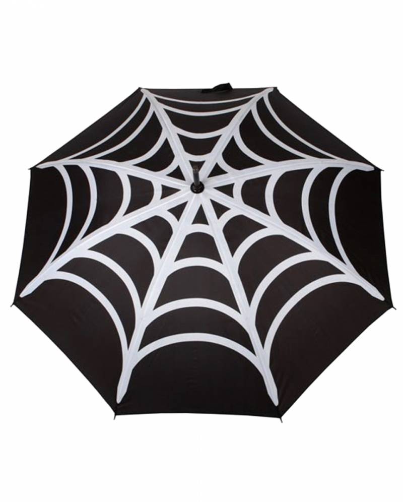 Schwarzer Regenschirm mit Spinnennetz als Motiv ★ von Karneval Universe