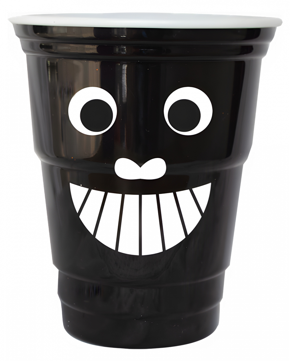 Schwarzer Skelett Trinkbecher mit Wackelaugen ➤ von Karneval Universe
