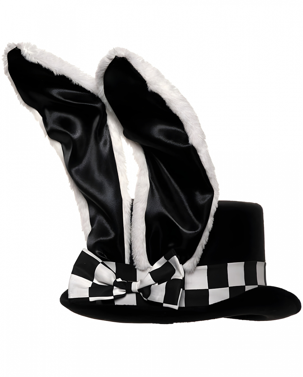Schwarzer Zylinder mit Kaninchen-Ohren für Märchenkostüme! von Karneval Universe