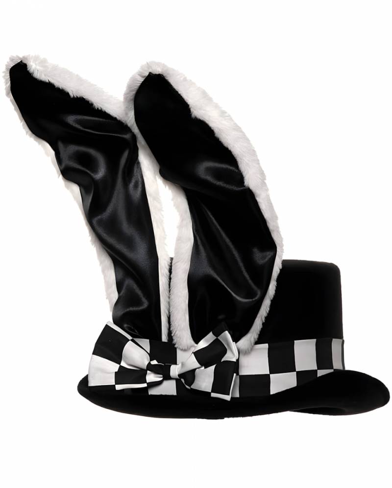 Schwarzer Zylinder mit Kaninchen-Ohren für Märchenkostüme! von Karneval Universe