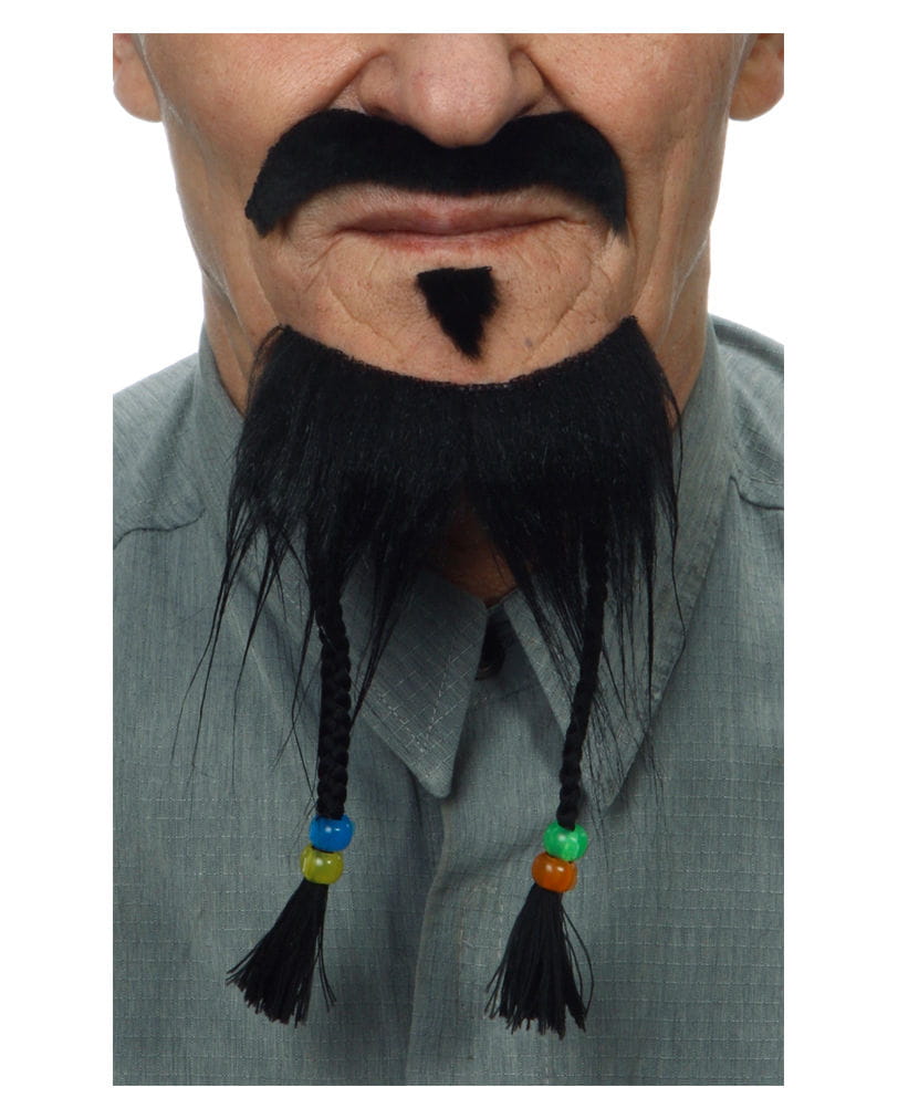 Schwarzes 3-teiliges Bart Set  Klebebärte für Fasching von Karneval Universe