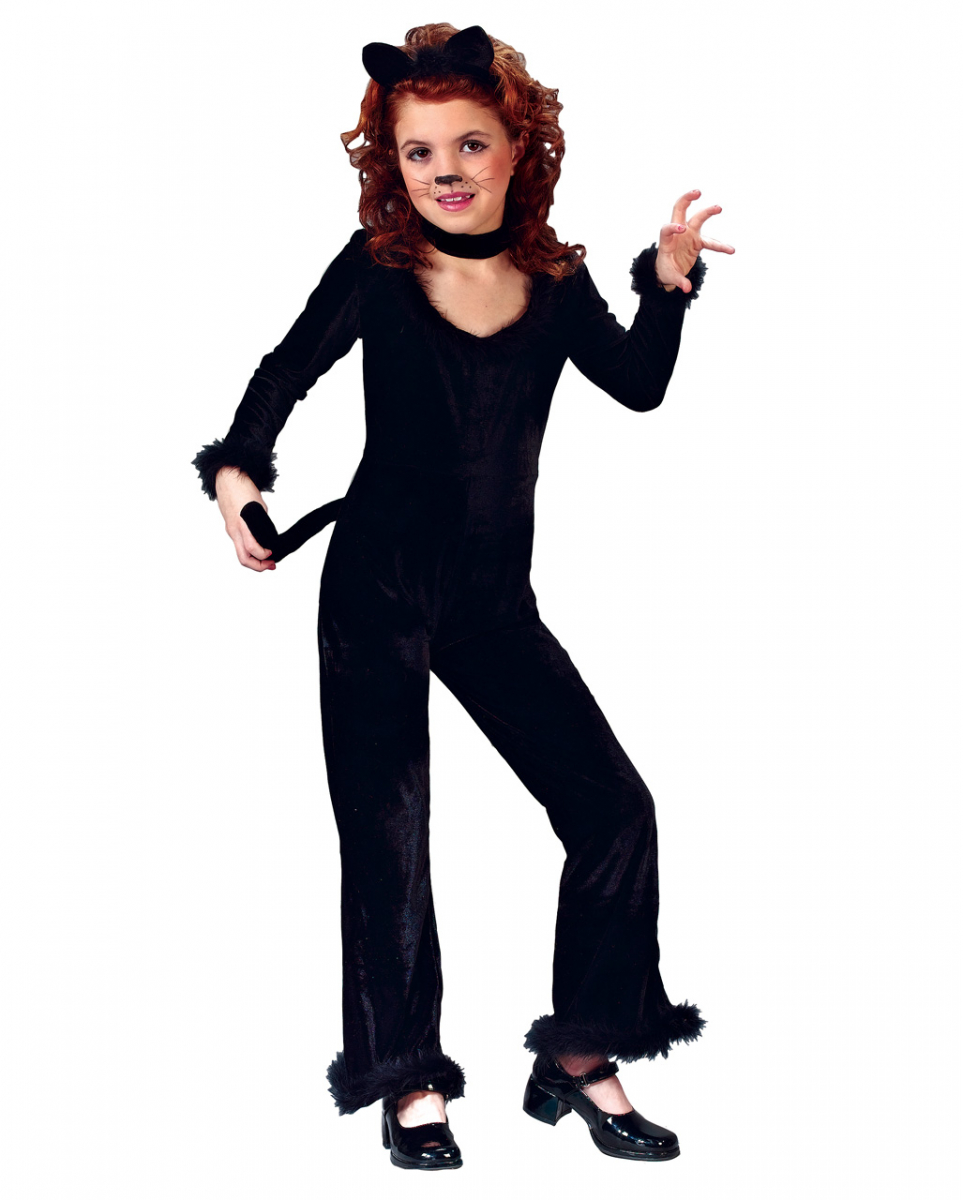 Schwarzes Katzenkostüm für Mädchen für Fasching & Karneval M von Karneval Universe