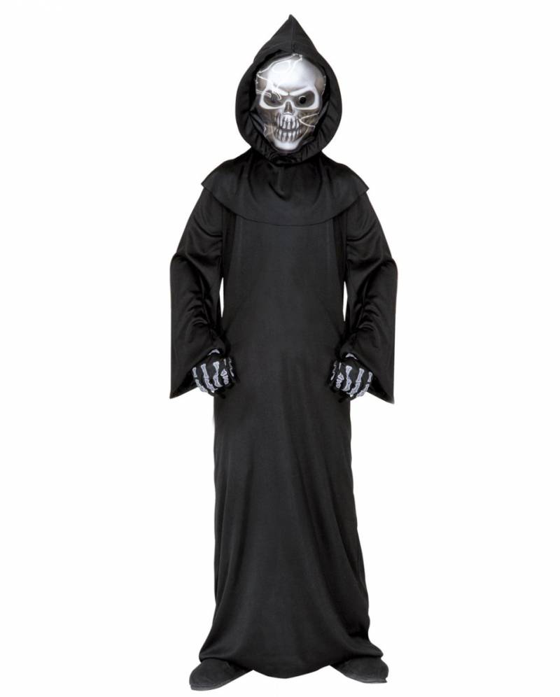 Sensenmann Kinderkostüm mit Totenschädel Maske ? M / 8-10 Jahre von Karneval Universe