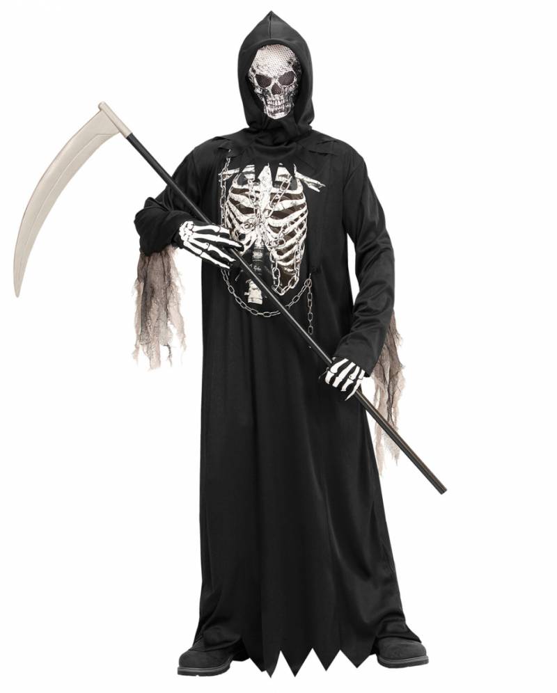 Sensenmann Kutte mit Kette für Halloween M / 8-10 Jahre von Karneval Universe