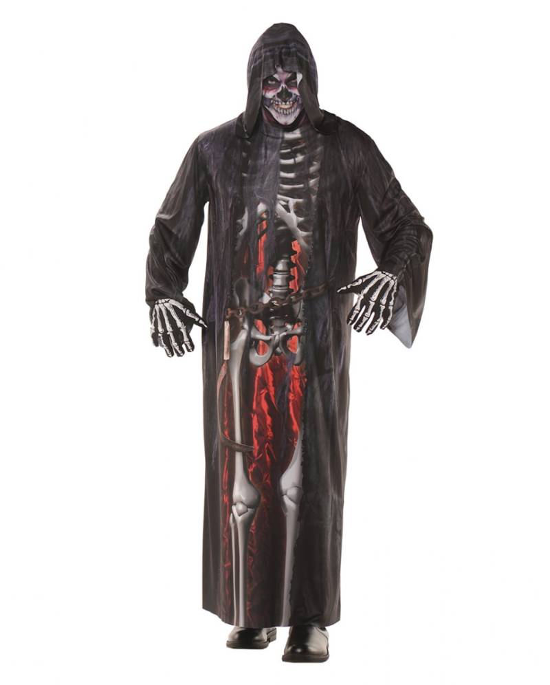 Sensenmann Robe mit Fotodruck   Grim Reaper Kostüm mit coolem Aufdruck One Size von Karneval Universe