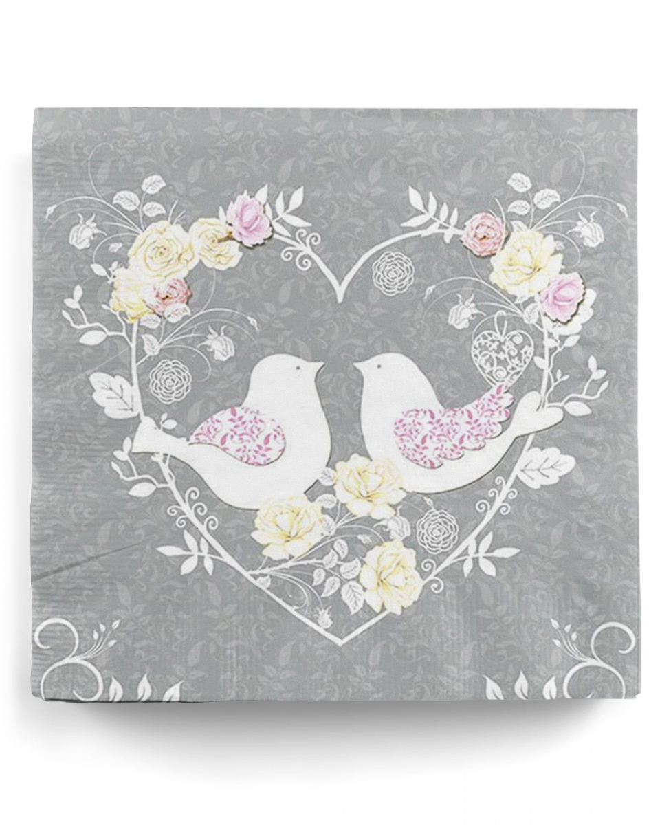 Servietten Lovebirds 20 St. als Tischdeko Servietten Lovebirds 20 St. als Tischdeko von Karneval Universe