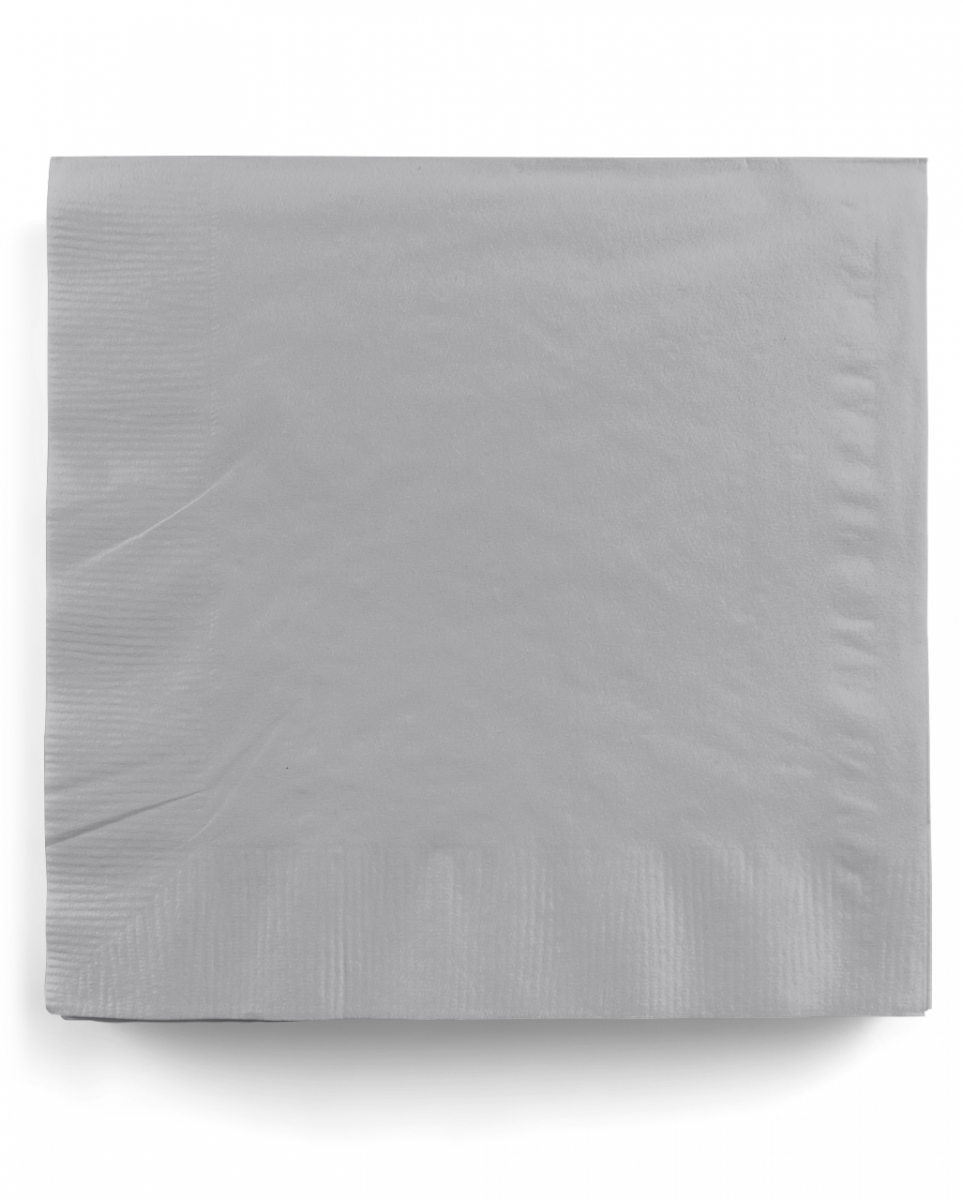 Silber Papierservietten 20 St. als Tischdekoration von Karneval Universe