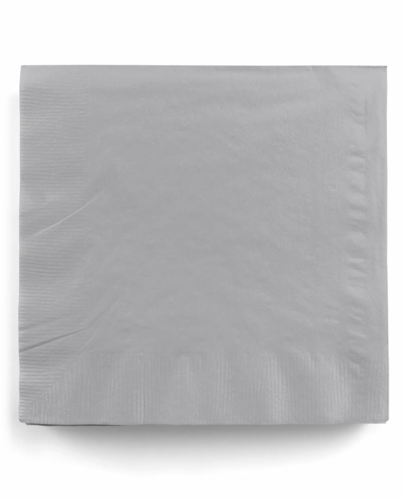 Silber Papierservietten 20 St. als Tischdekoration von Karneval Universe