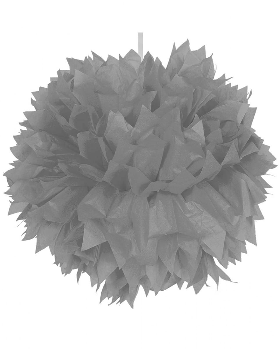 Silberner Pompom 30cm als Hochzeitsdeko Silberner Pompom 30cm als Hochzeitsdeko von Karneval Universe