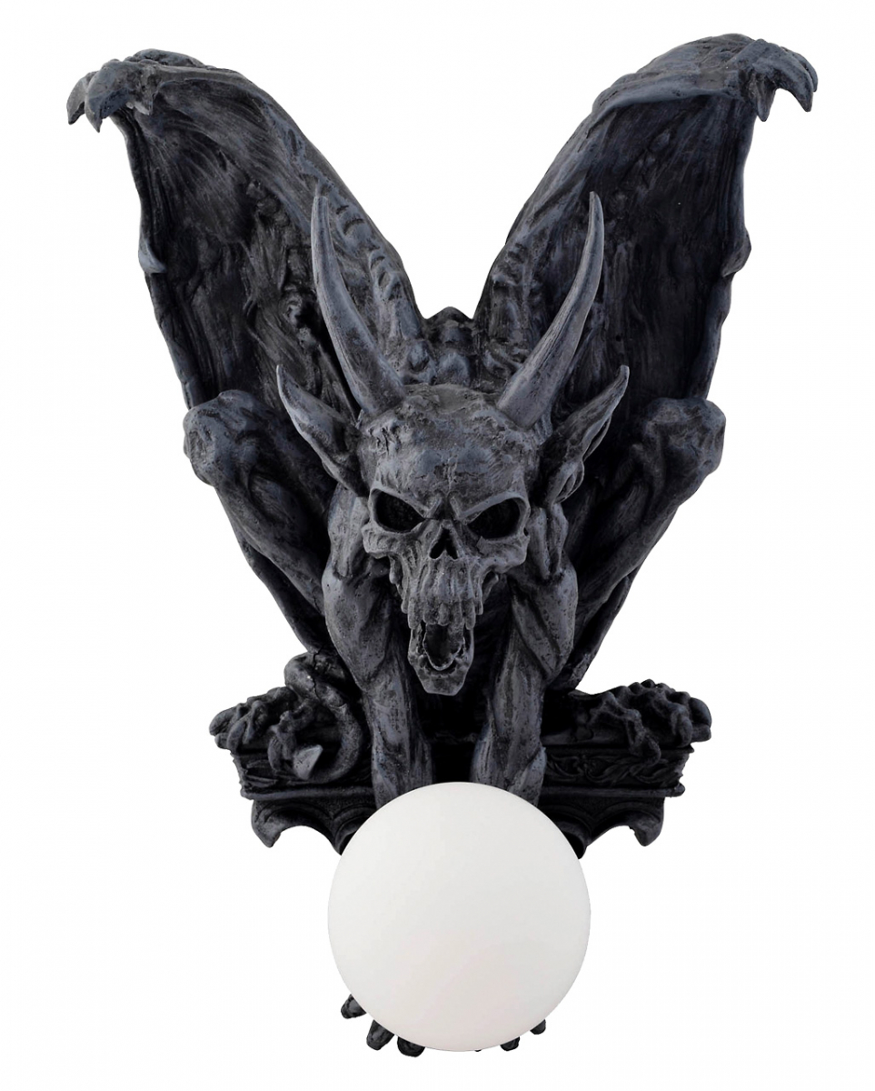 Sitzender Gargoyle mit Flügeln Wandlampe ➔ von Karneval Universe