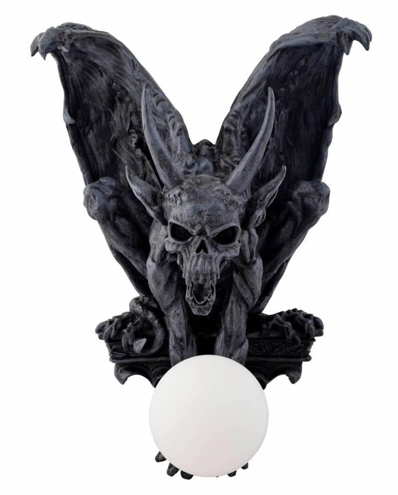 Sitzender Gargoyle mit Flügeln Wandlampe ➔ von Karneval Universe