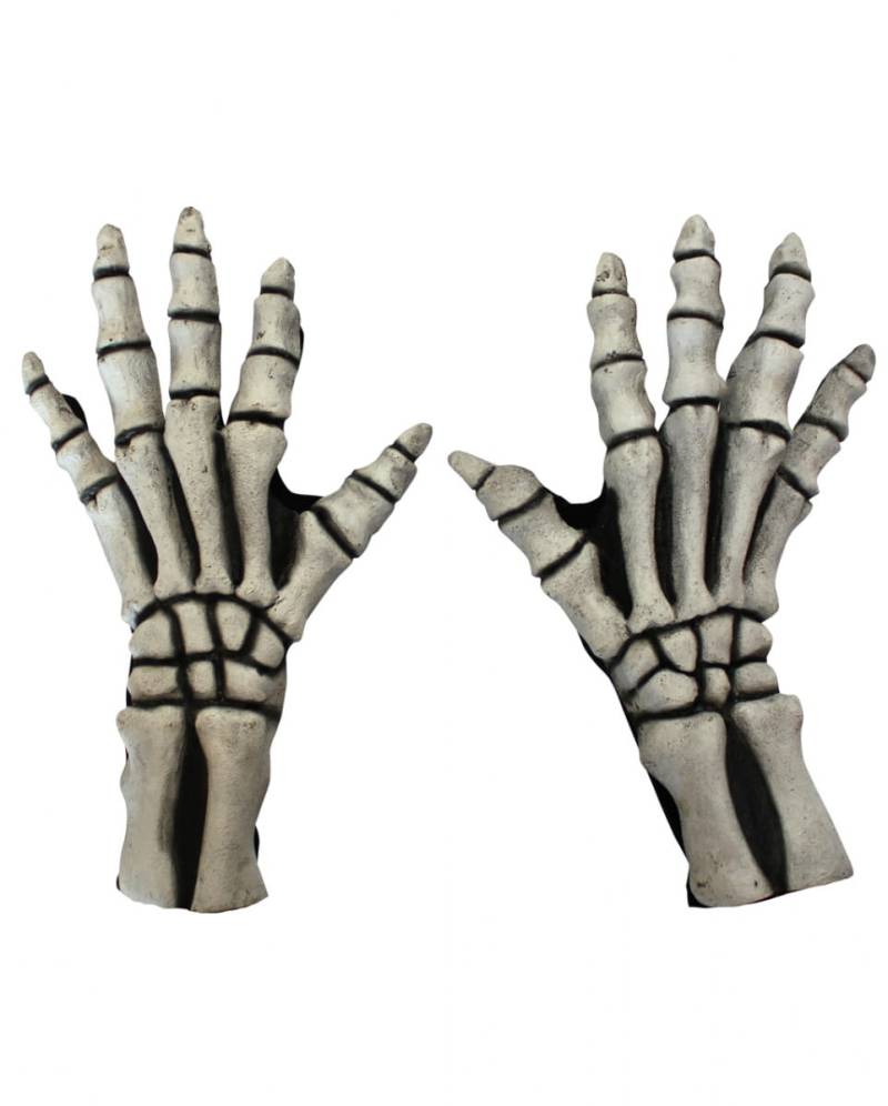 Skelett Handschuhe weiß für Halloween von Karneval Universe