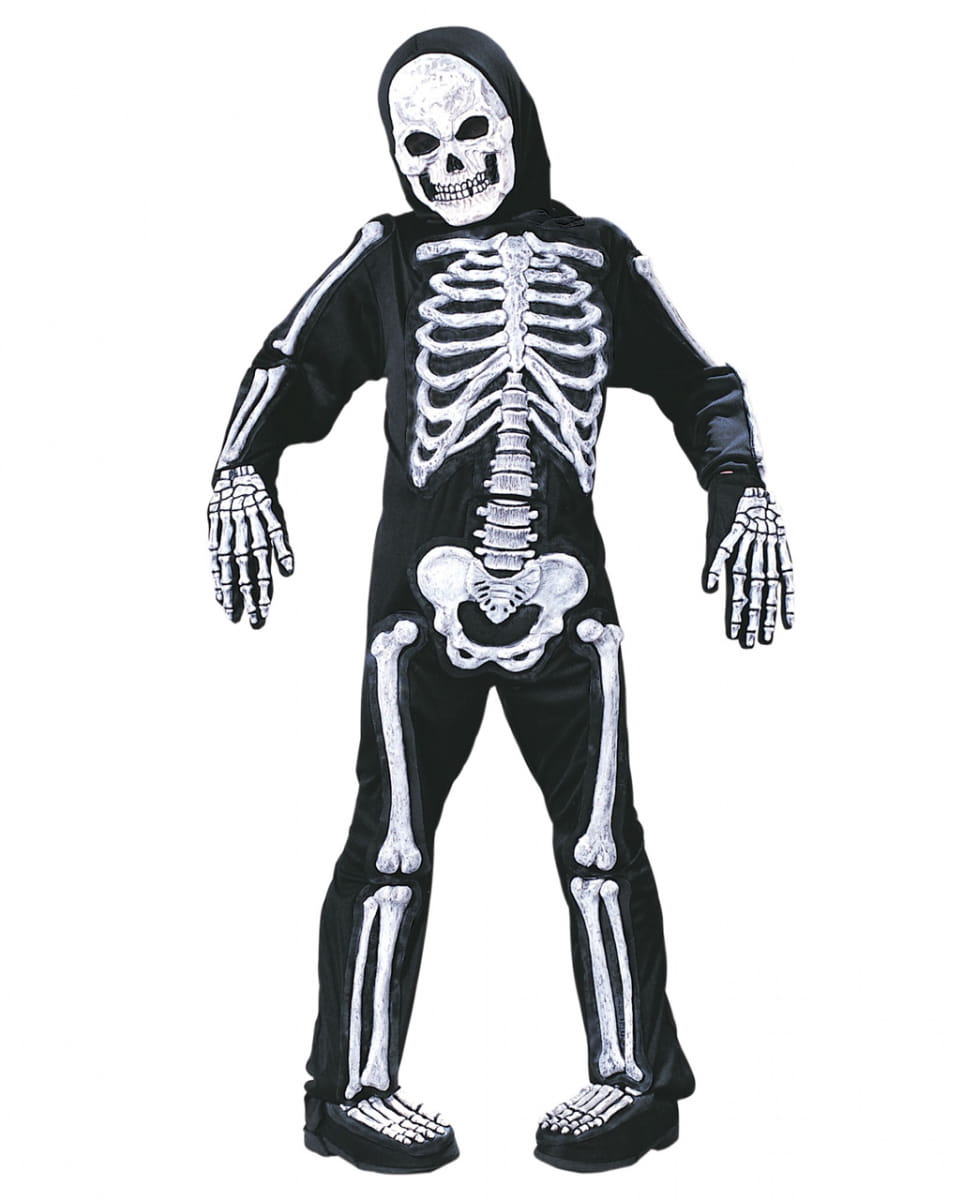 Skelett Kinderkostüm mit 3D Knochen  Skelettkostüm von Karneval Universe