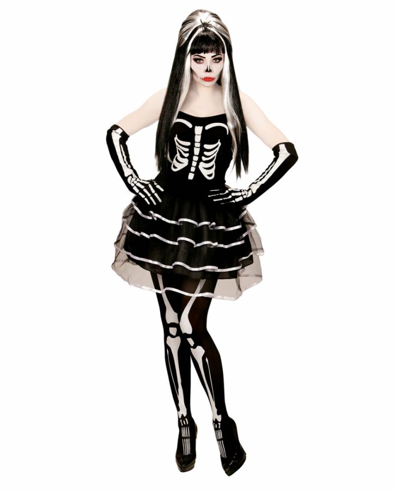 Skelett Minikleid mit Handschuhen  Halloween ? M von Karneval Universe