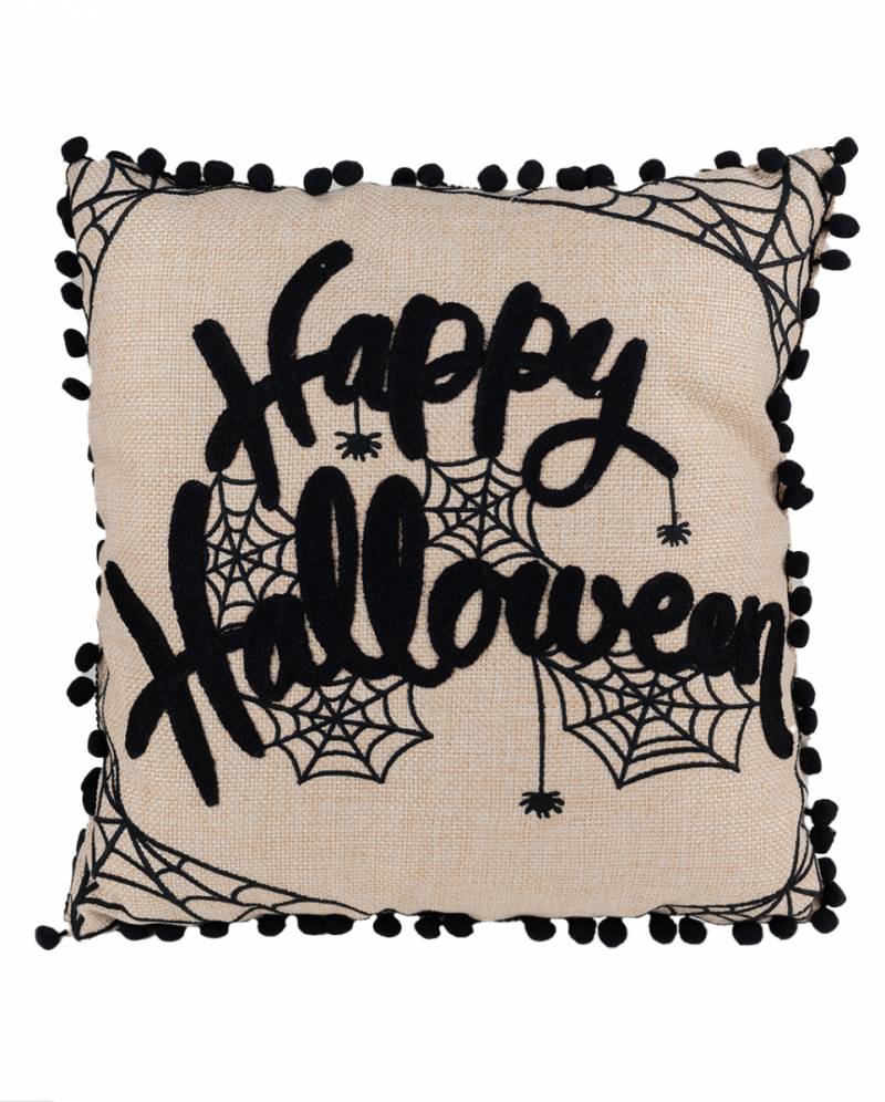 Spinnweben Kissen Happy Halloween 40x40cm ★ von Karneval Universe
