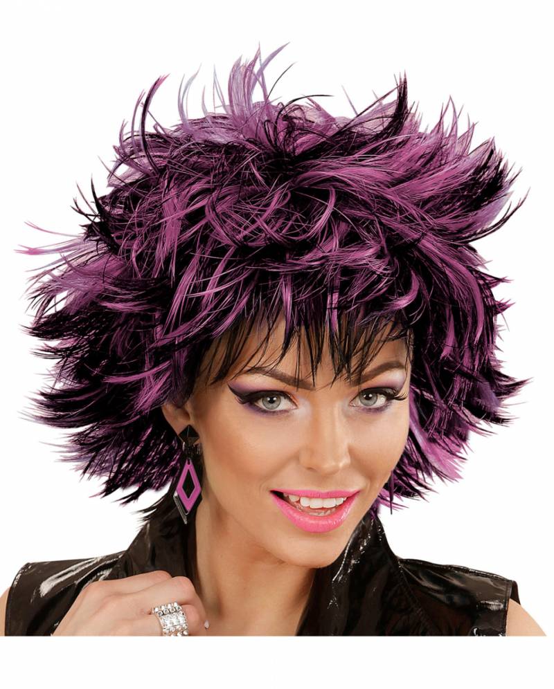 Steamy Perücke Schwarz-Lila für Karneval ✩ von Karneval Universe