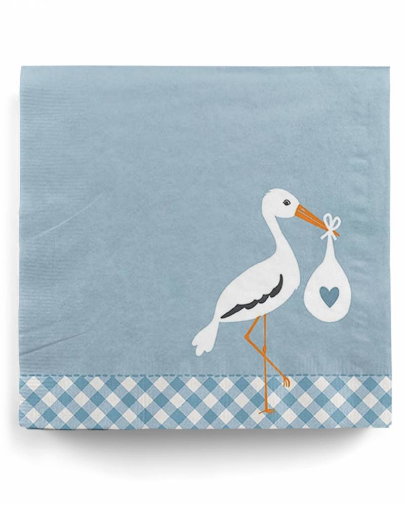 Storch Baby Blau Servietten 20 St. von Karneval Universe