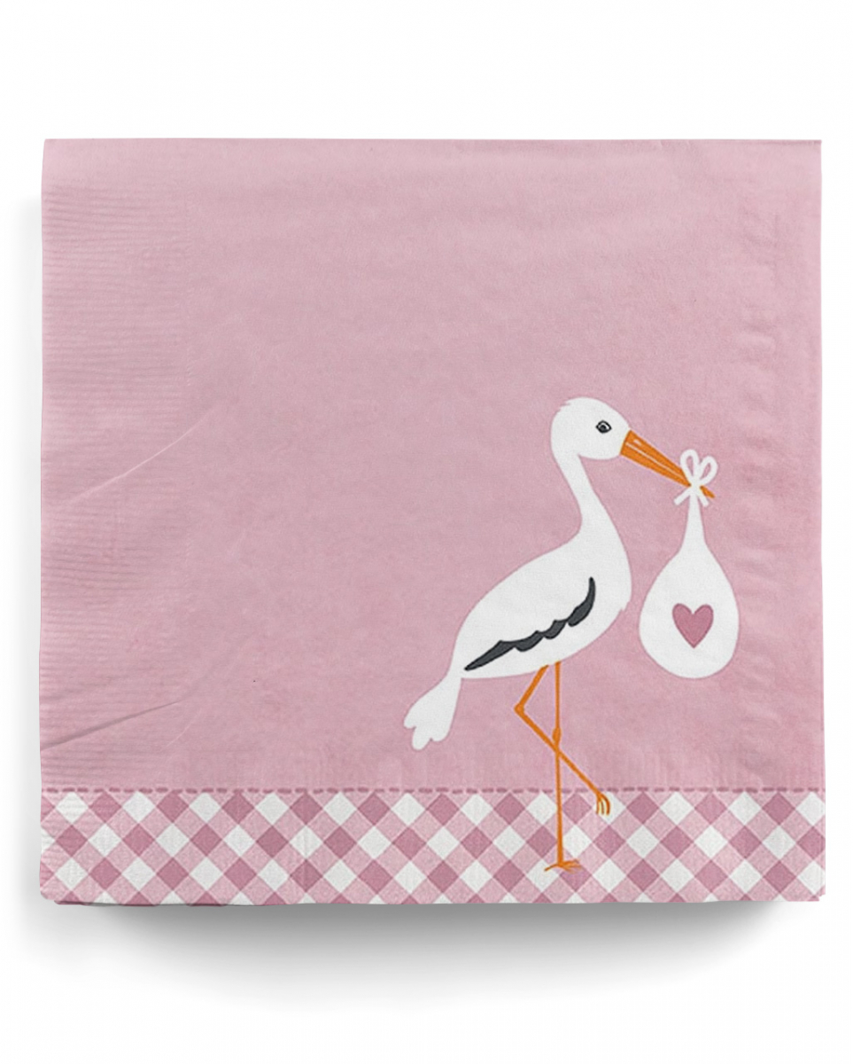 Storch Baby Rosa Servietten 20 St. Storch Baby Rosa Servietten 20 St. von Karneval Universe