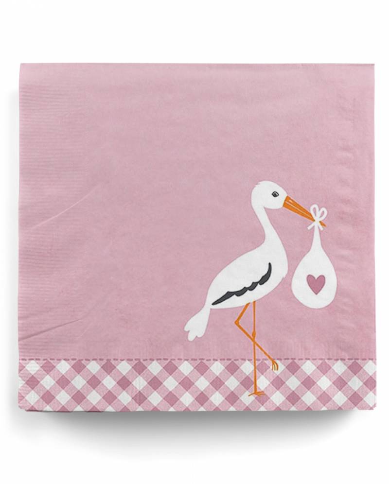 Storch Baby Rosa Servietten 20 St. von Karneval Universe