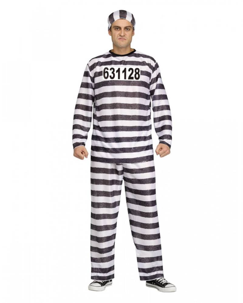 Sträfling Kostüm Jailbird für Halloween von Karneval Universe