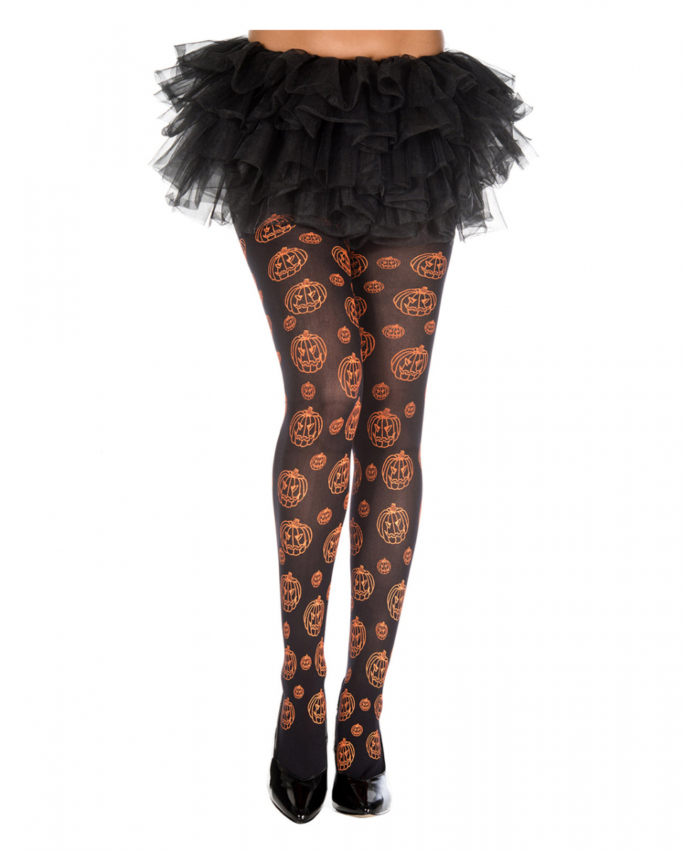Strumpfhose Halloween Kürbis als Verkleidungs-Accessoire von Karneval Universe
