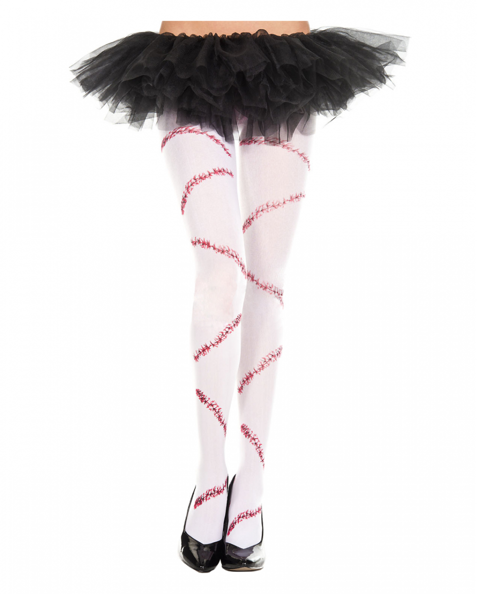 Strumpfhose mit blutiger Naht für Halloween Kostüme von Karneval Universe