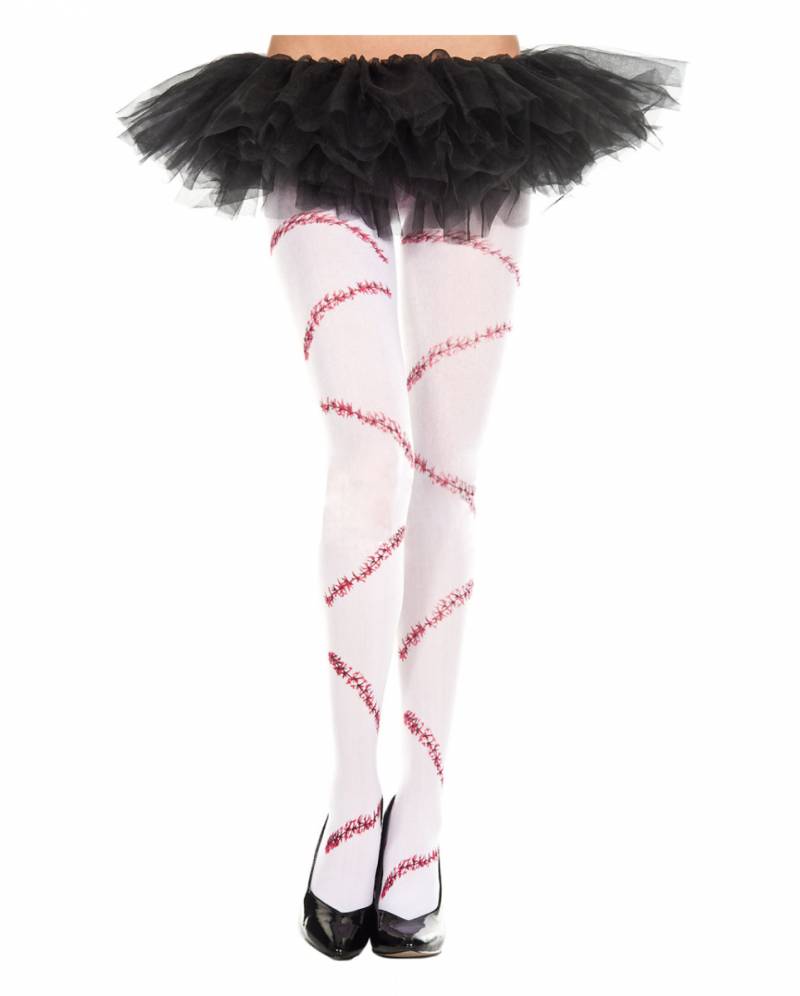 Strumpfhose mit blutiger Naht für Halloween Kostüme von Karneval Universe