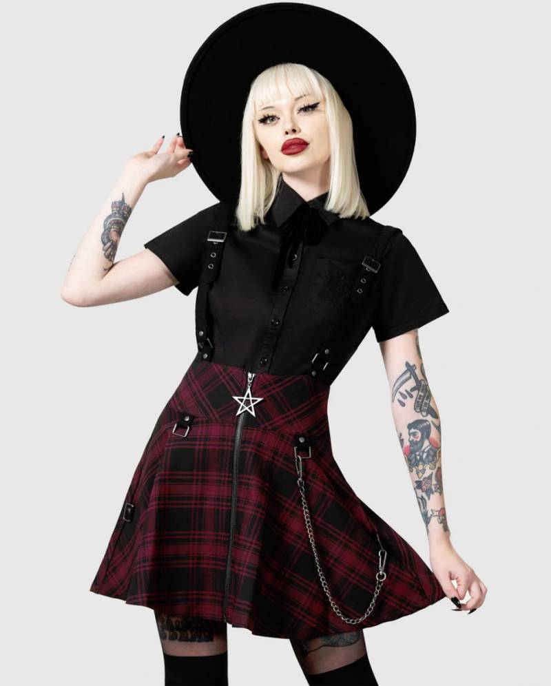 Study Hell Suspender Skirt Rot KILLSTAR ordern XXL von Karneval Universe