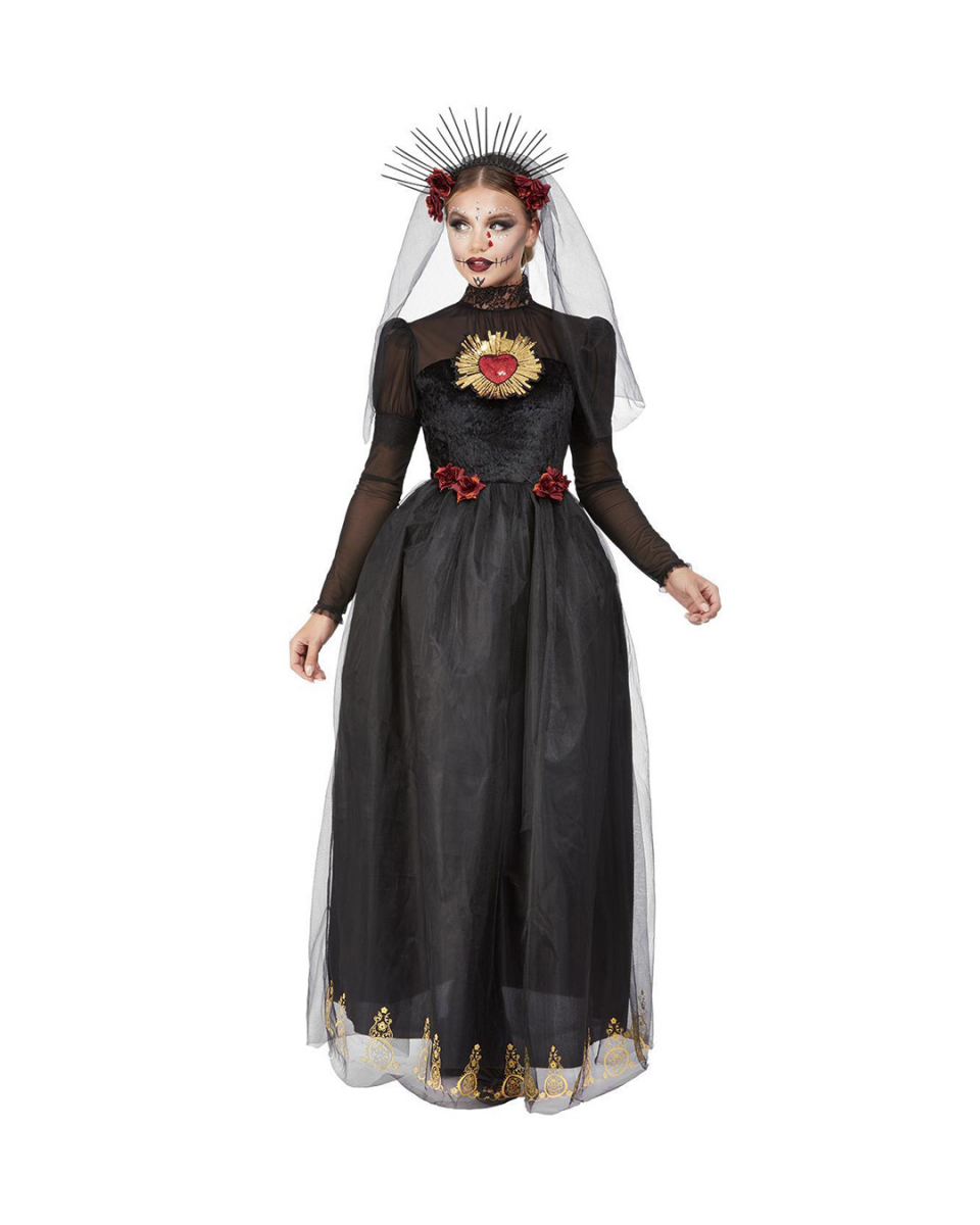 Tag der Toten Schwarze Herzens Braut Kostüm ? M von Karneval Universe
