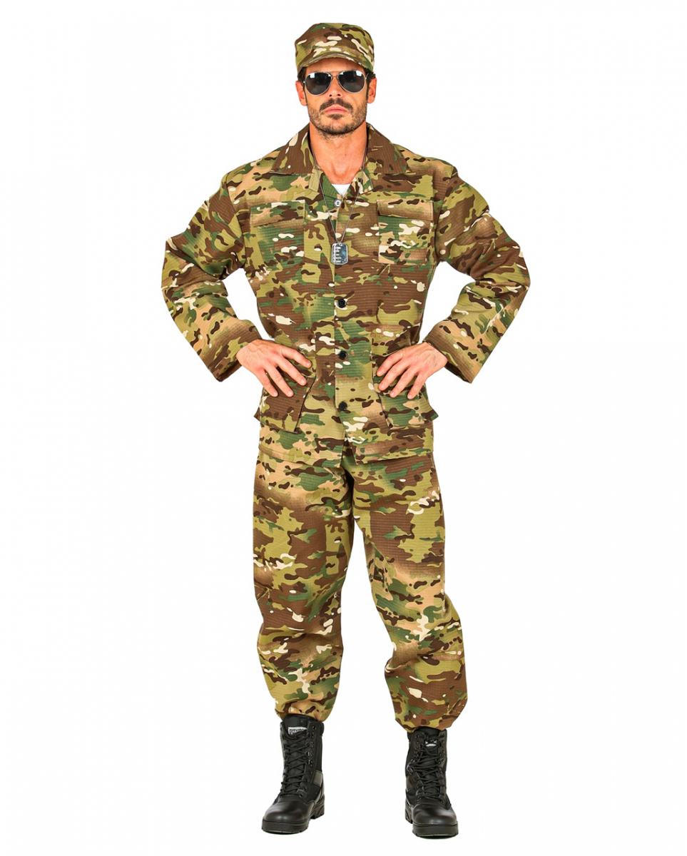 Tarnfleck Soldaten Kostüm 3-tlg  JETZT bestellen! L-52 von Karneval Universe