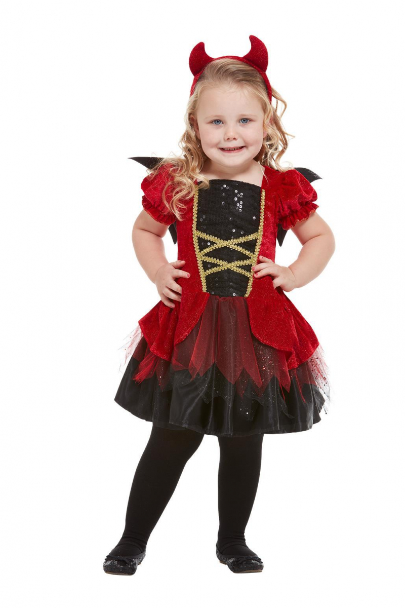Teufelchen Kostümkleid für Kinder ➔ Halloween ? M von Karneval Universe