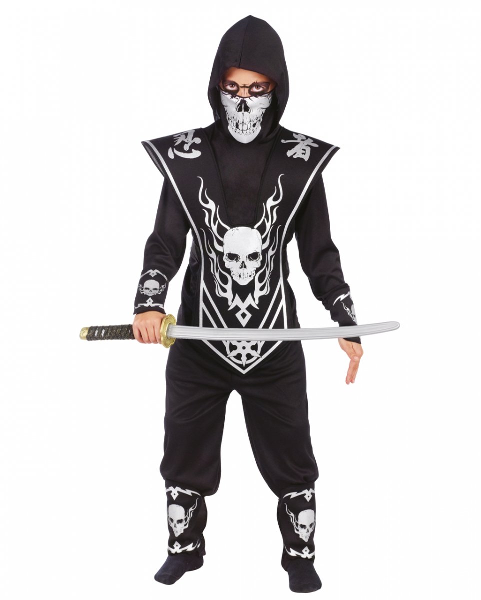 Totenkopf Ninja Kinderkostüm für Halloween L von Karneval Universe