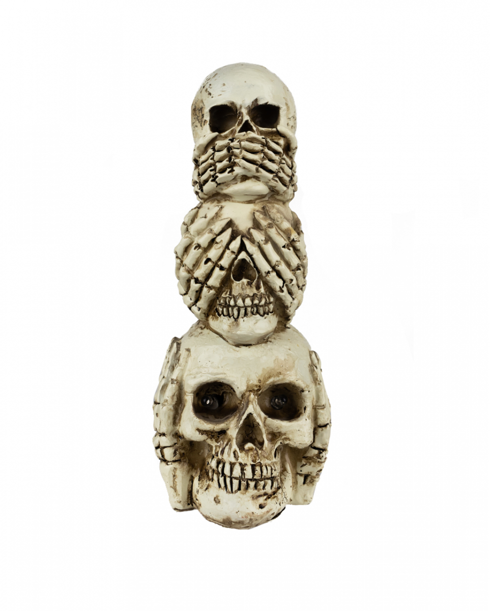 Totenkopf Turm mit LED Augen 20 cm  Halloween Deko von Karneval Universe