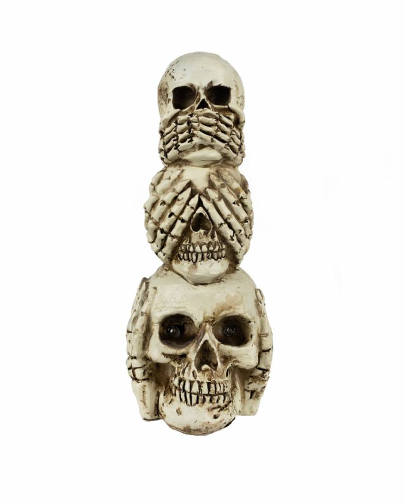 Totenkopf Turm mit LED Augen 20 cm  Halloween Deko von Karneval Universe