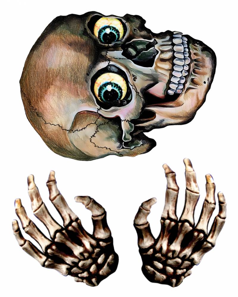 Totenkopf & Skelett Hände Fensterfolie ▶ Halloween von Karneval Universe