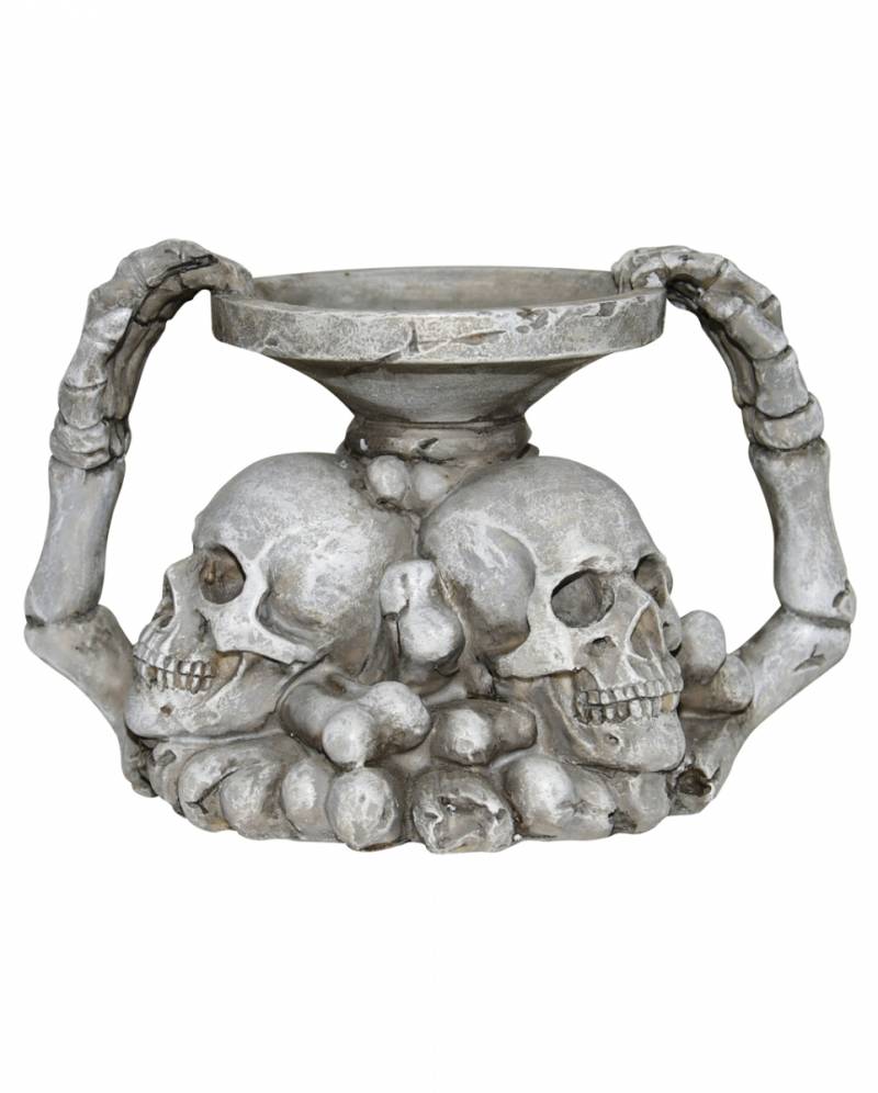 Totenschädel Kerzenhalter mit Knochenarm 18cm  Halloween Deko von Karneval Universe