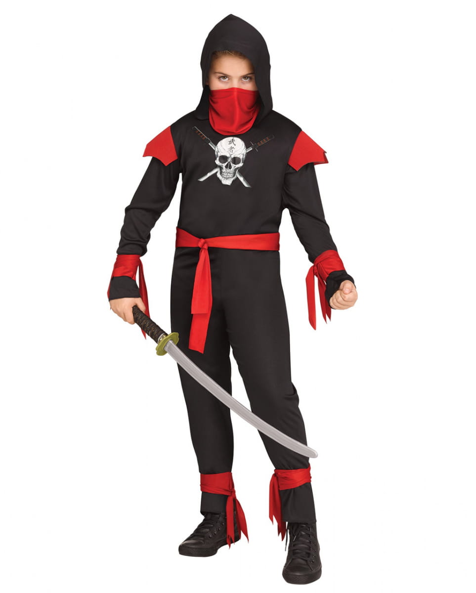 Totenschädel Ninja Kinderkostüm für Karneval L von Karneval Universe