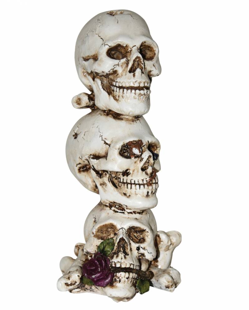 Totenschädel & Knochenturm mit Rose 23cm kaufen von Karneval Universe