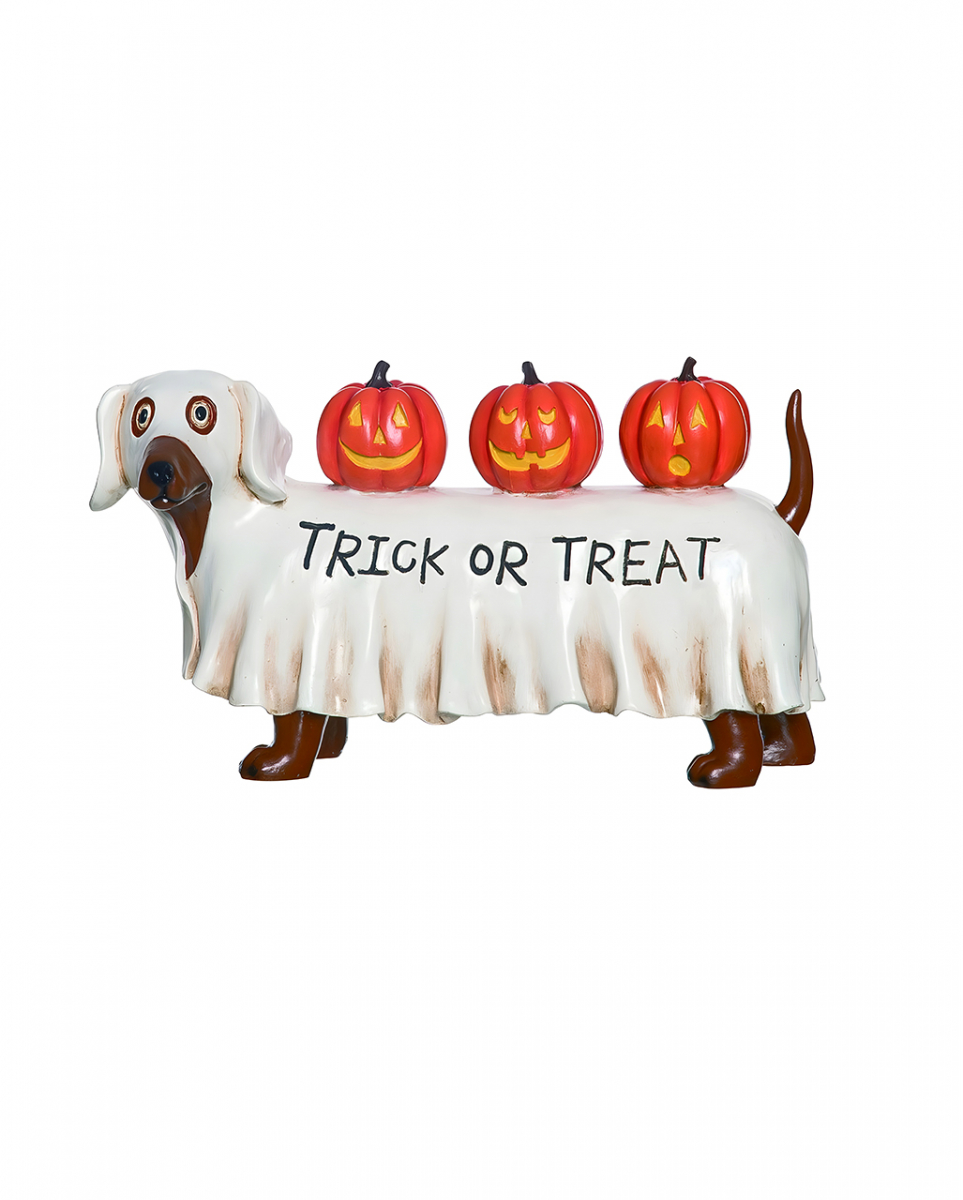 Trick or Treat Dackel im Gespenster Kostüm 28cm für Halloween von Karneval Universe