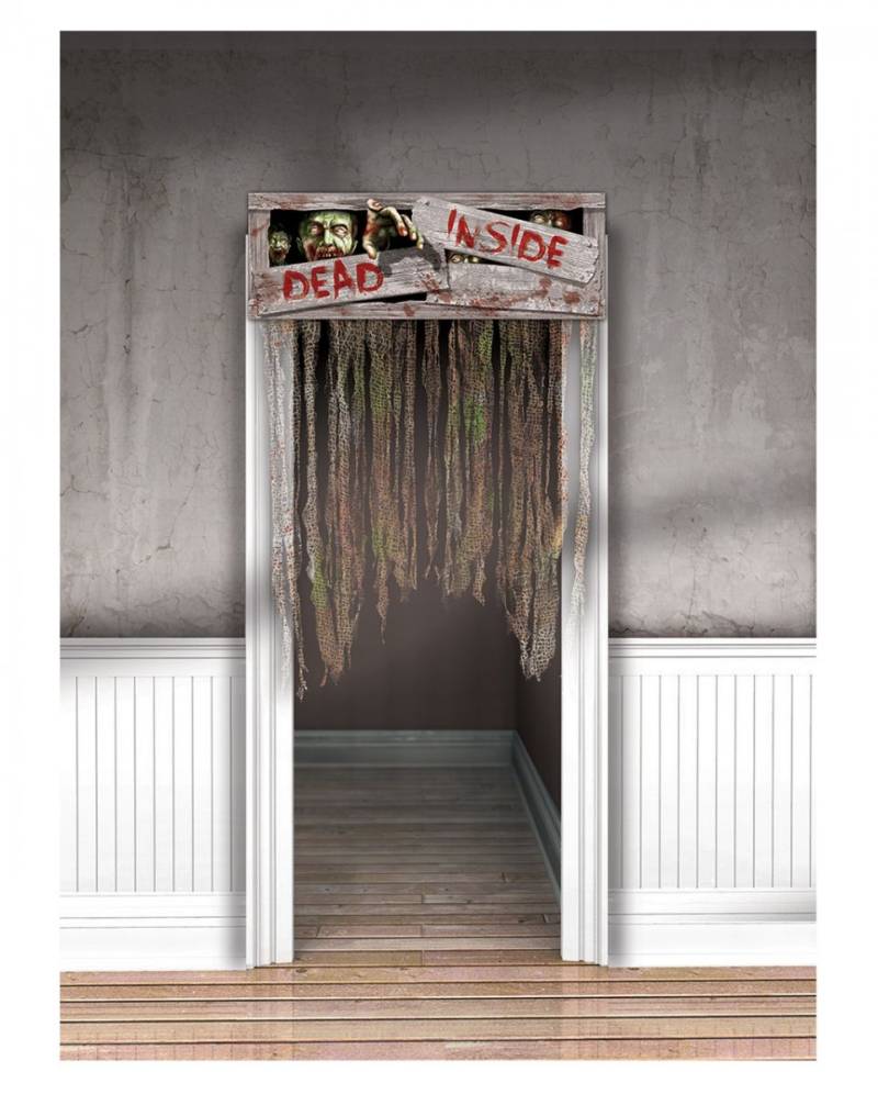 Tür-Vorhang DEAD INSIDE für Halloween  gruselige Dekorationen von Karneval Universe