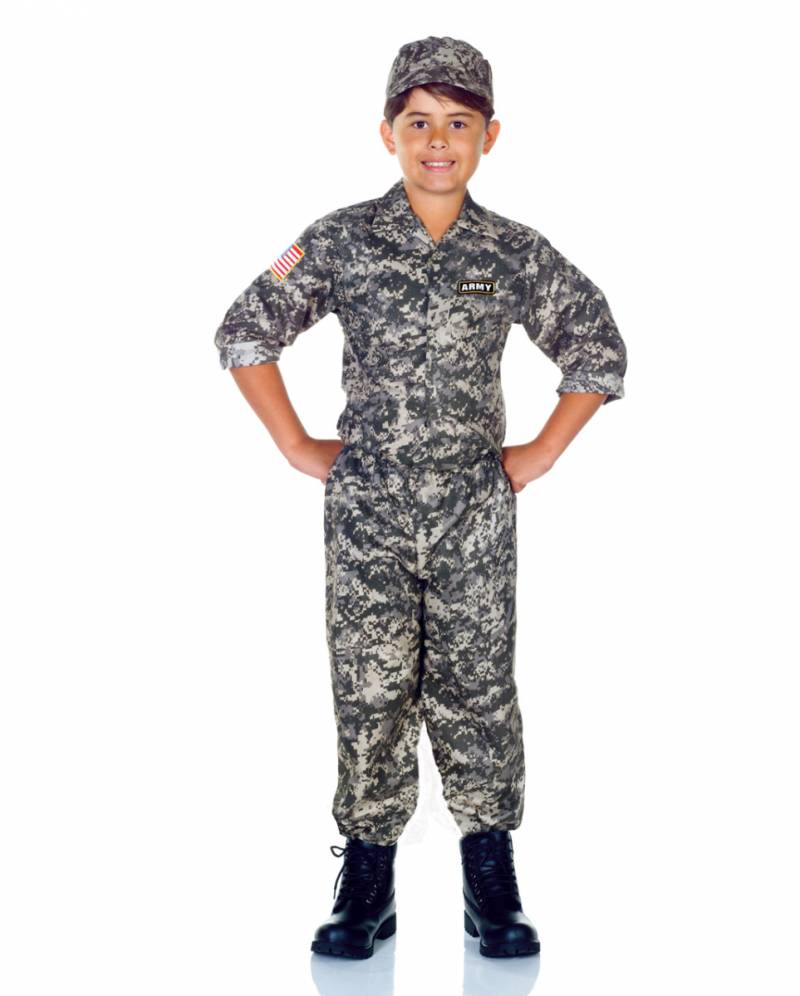 U.S. Army Camo Kinderkostüm -Tarnanzug für Kinder-Armee Anzug- S von Karneval Universe