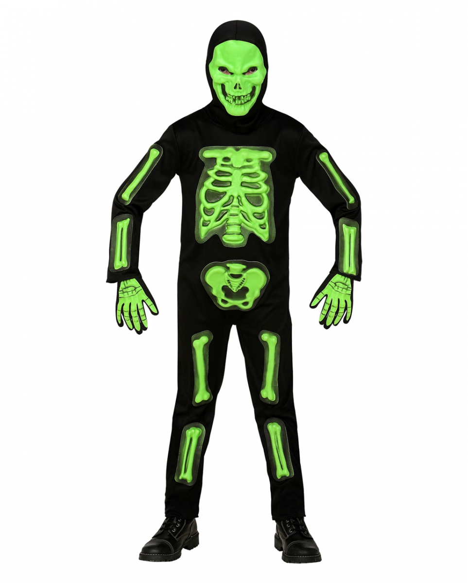 UV-Neon Skelett 3D Kinderkostüm für ? bestellen L / 11-13 Jahre von Karneval Universe