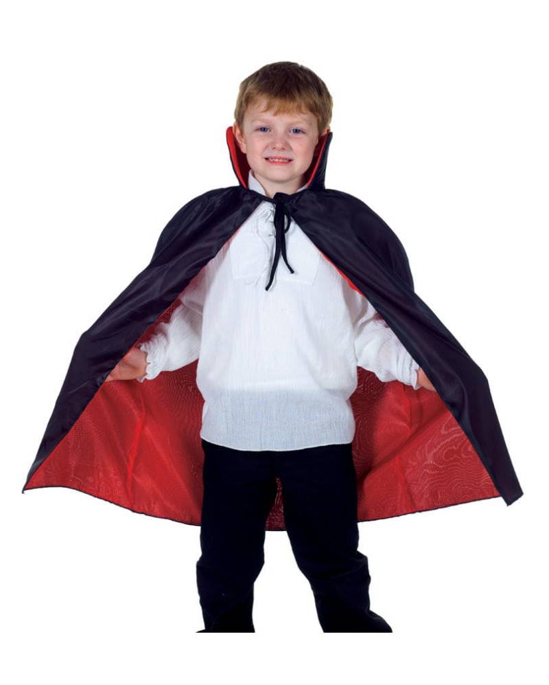 Vampir Umhang für Kinder   Schwarz-rotes Dracula Cape für Kinder von Karneval Universe