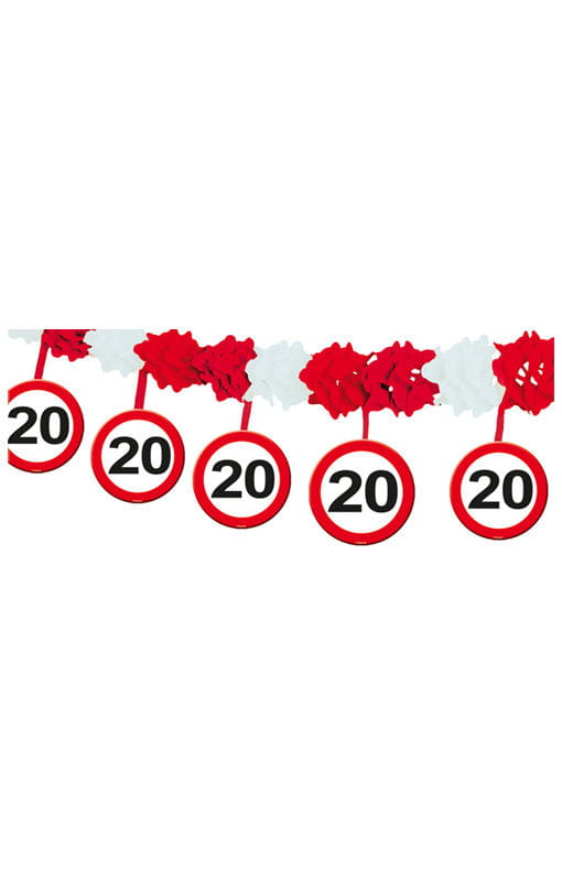 Verkehrsschild Girlande 20   Deko-Girlande mit Verkehrsschild von Karneval Universe