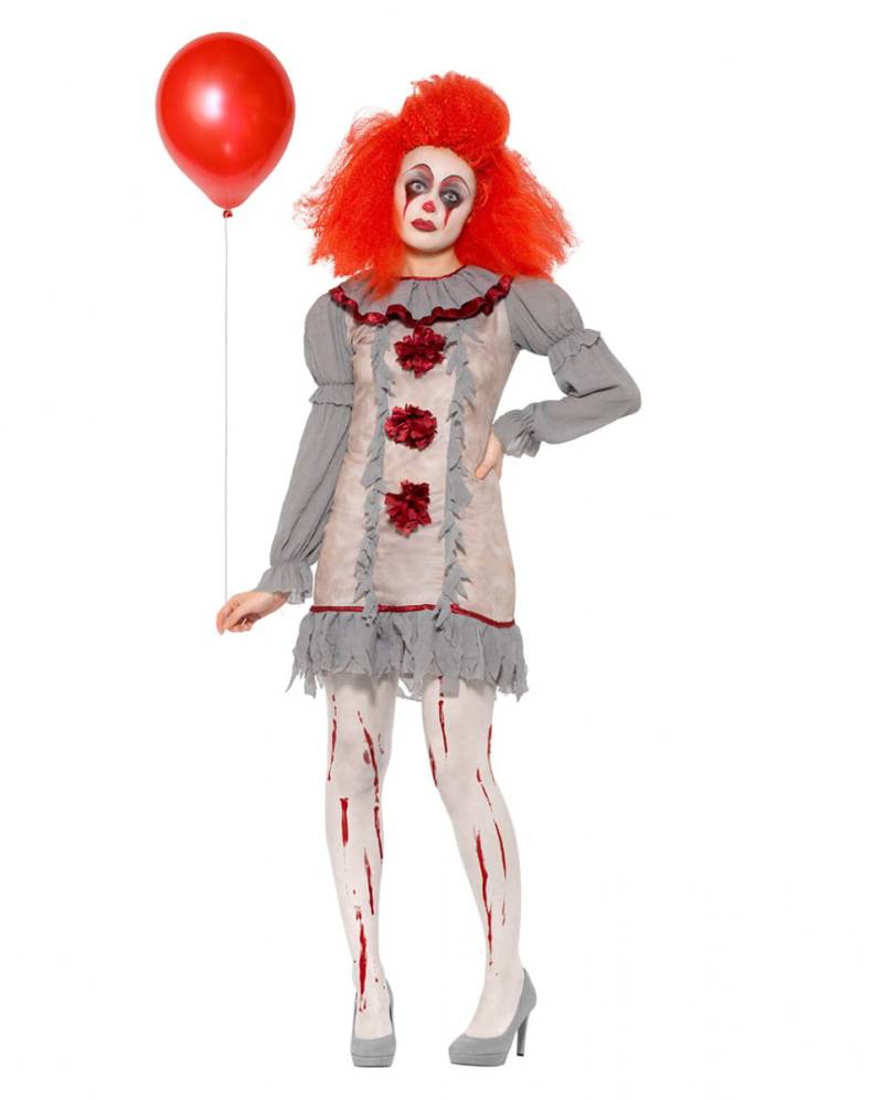Vintage Killer Clown Frauen Kostüm für Fasching & Halloween M von Karneval Universe