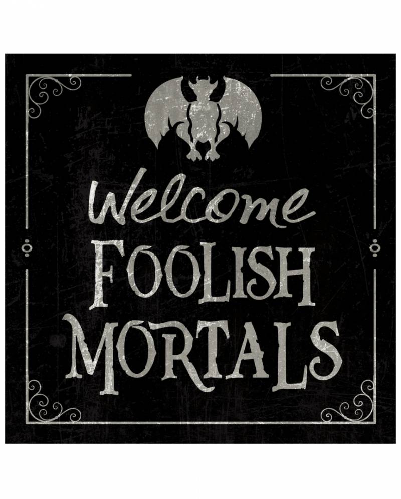 Vintage Metallschild Welcome Foolish Mortals 20cm ★ von Karneval Universe