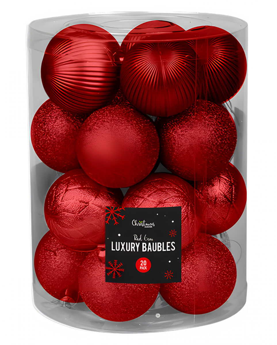Weihnachtskugeln Rot 20 St. für den Christbaum von Karneval Universe