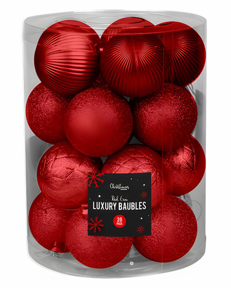 Weihnachtskugeln Rot 20 St. für den Christbaum von Karneval Universe